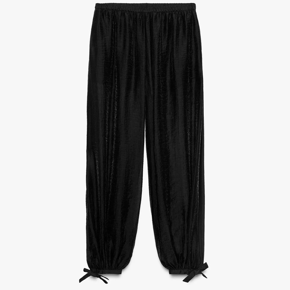 ZARA ZW COLLECTION TIE-HEM BALLOON PANTS - Picture 2 of 4